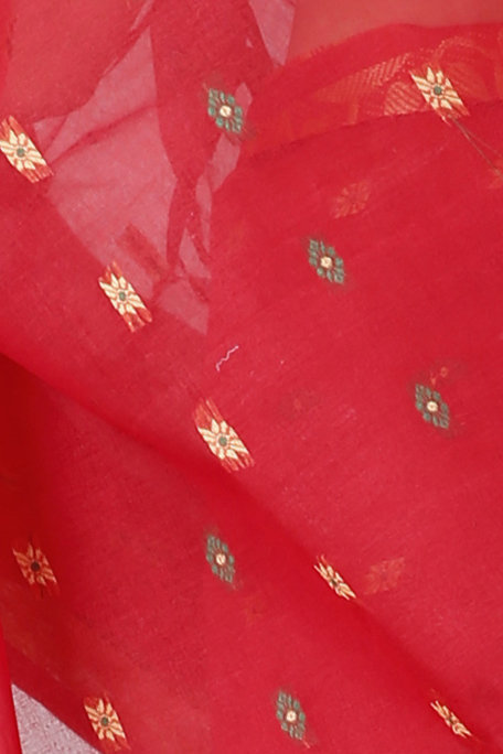 Red Pure Cotton Gopika Tant Saree (1058)